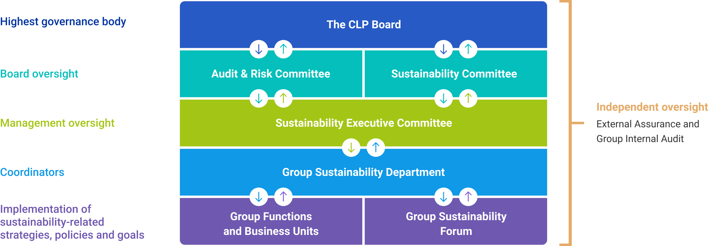 Diagram of Sustainability governance structure