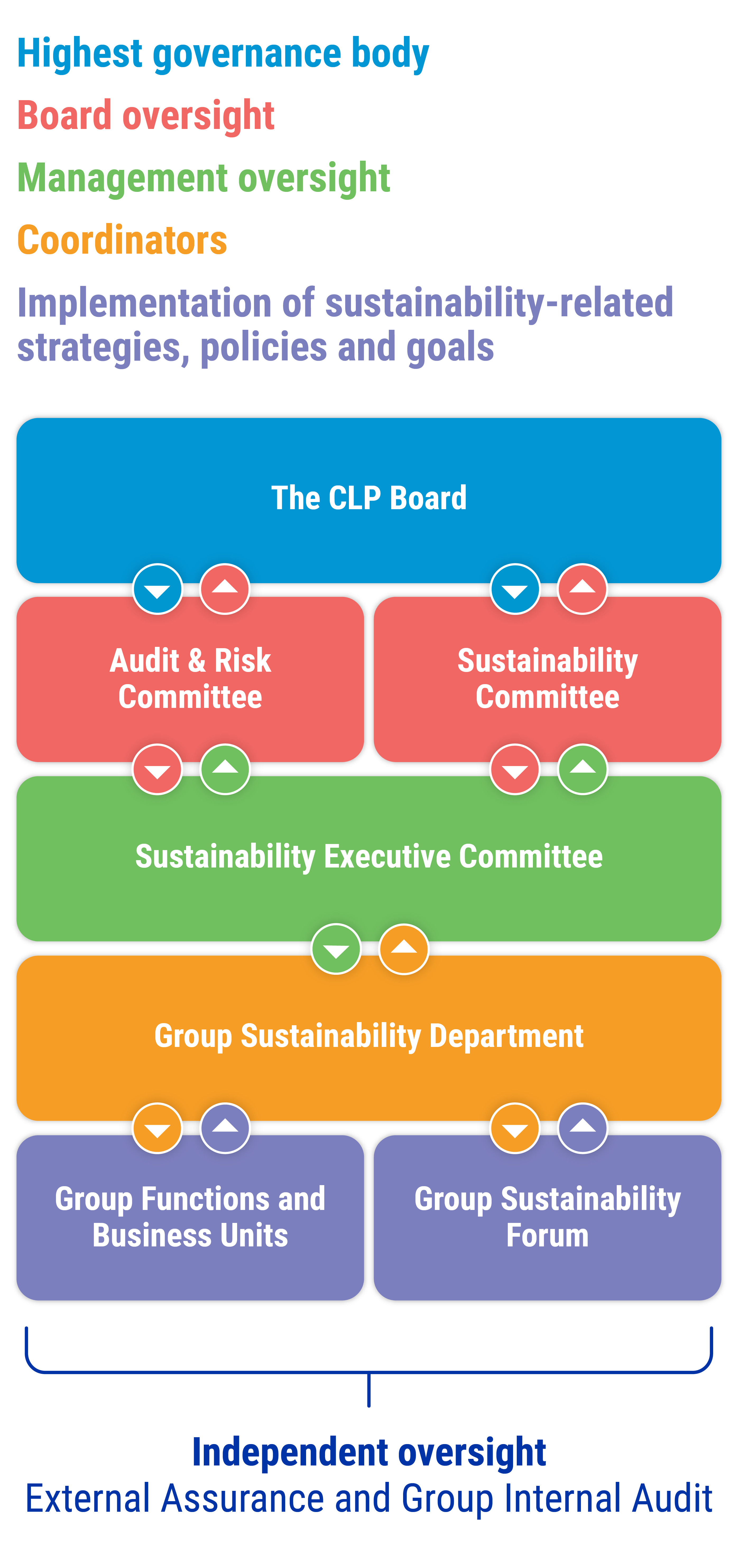 Diagram of Sustainability governance structure